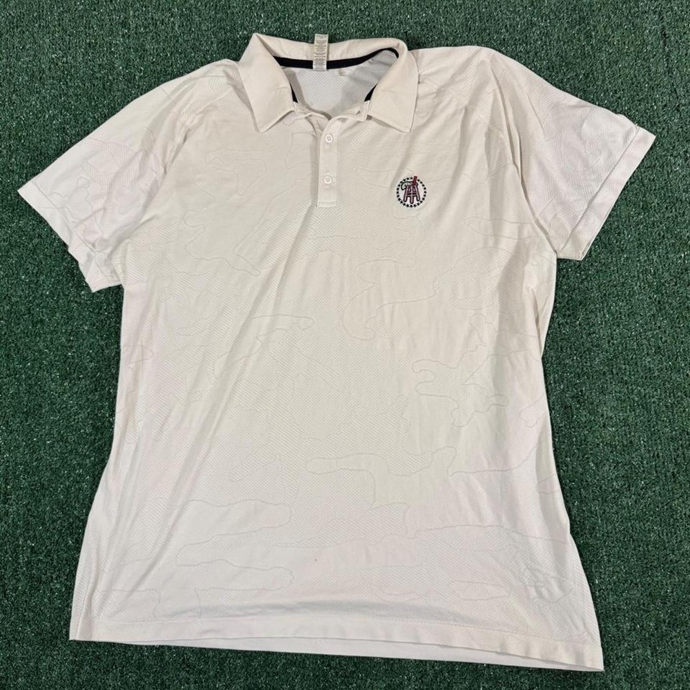 UNRL Golf Mens XL White Tonal Camo Performance Polo Shirt 0287